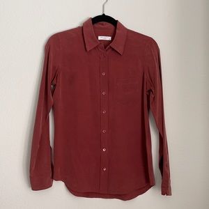 Equipment Silk Button Down Shirt in Port/Wine